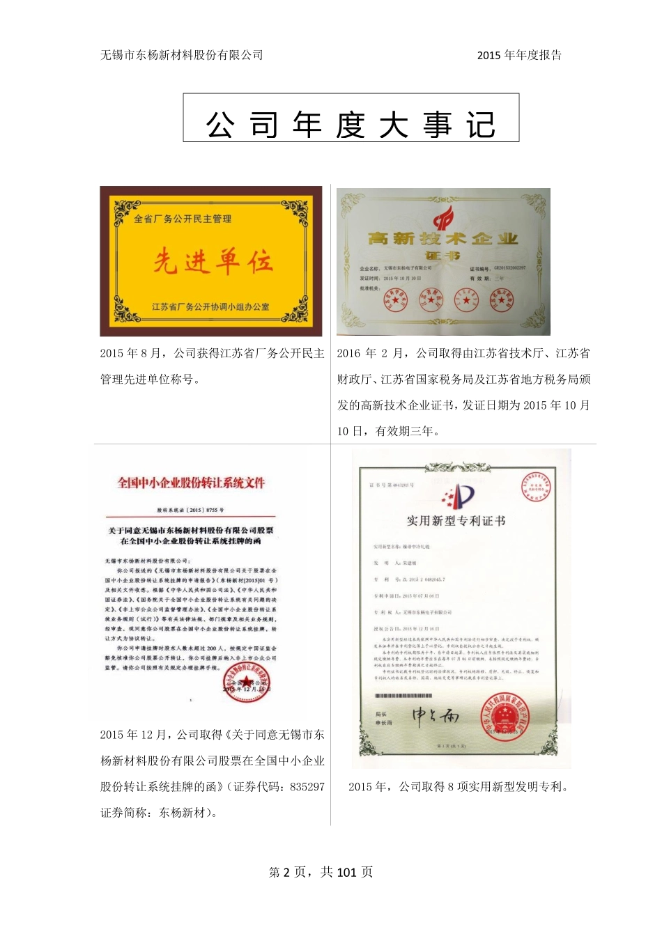 835297_2015_东杨新材_2015年年度报告_2016-04-21.pdf_第2页