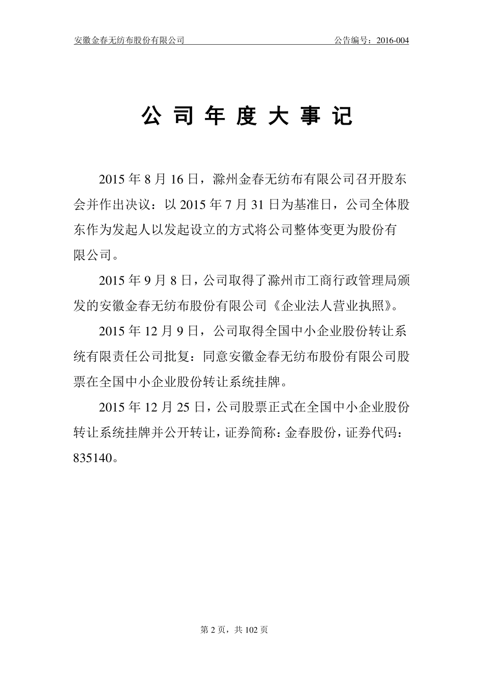 835140_2015_金春股份_2015年年度报告_2016-04-04.pdf_第2页