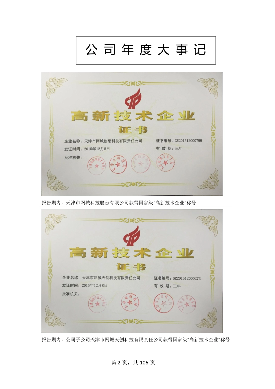 836538_2015_网城科技_2015年年度报告_2016-04-21.pdf_第2页