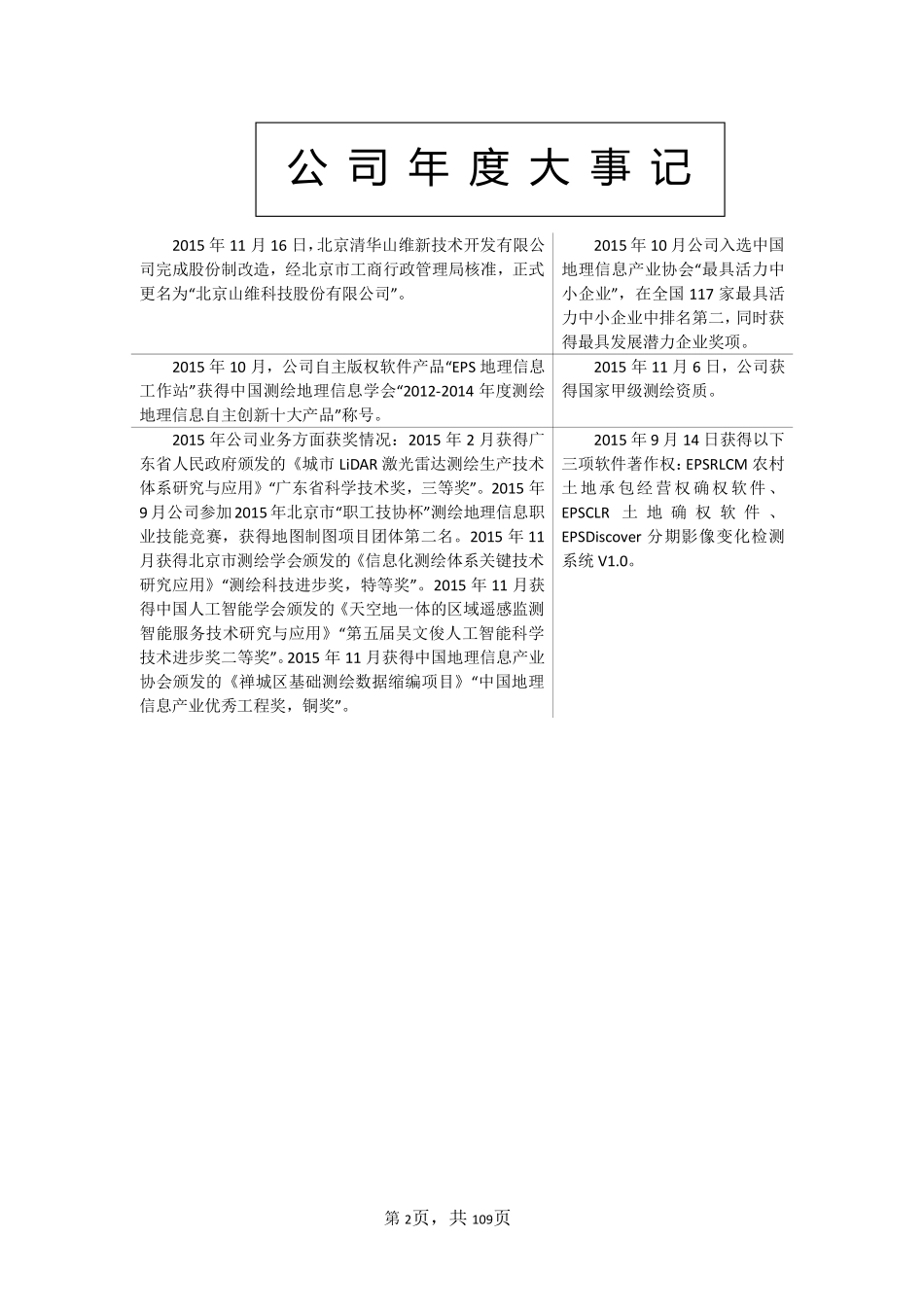 836870_2015_山维科技_2015年年度报告_2016-04-26.pdf_第2页