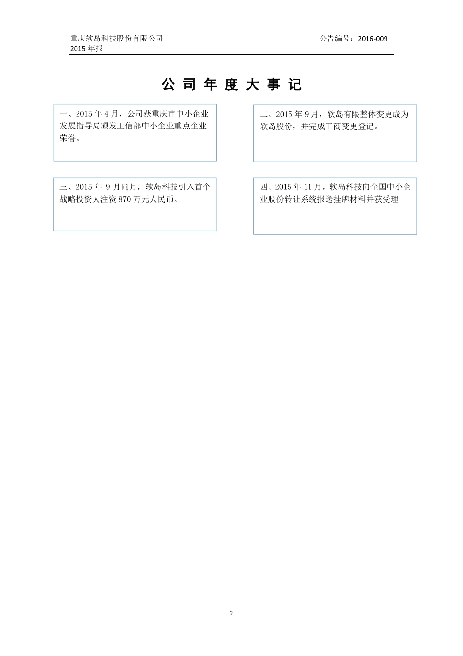 836617_2015_软岛科技_2015年年度报告_2016-04-21.pdf_第2页