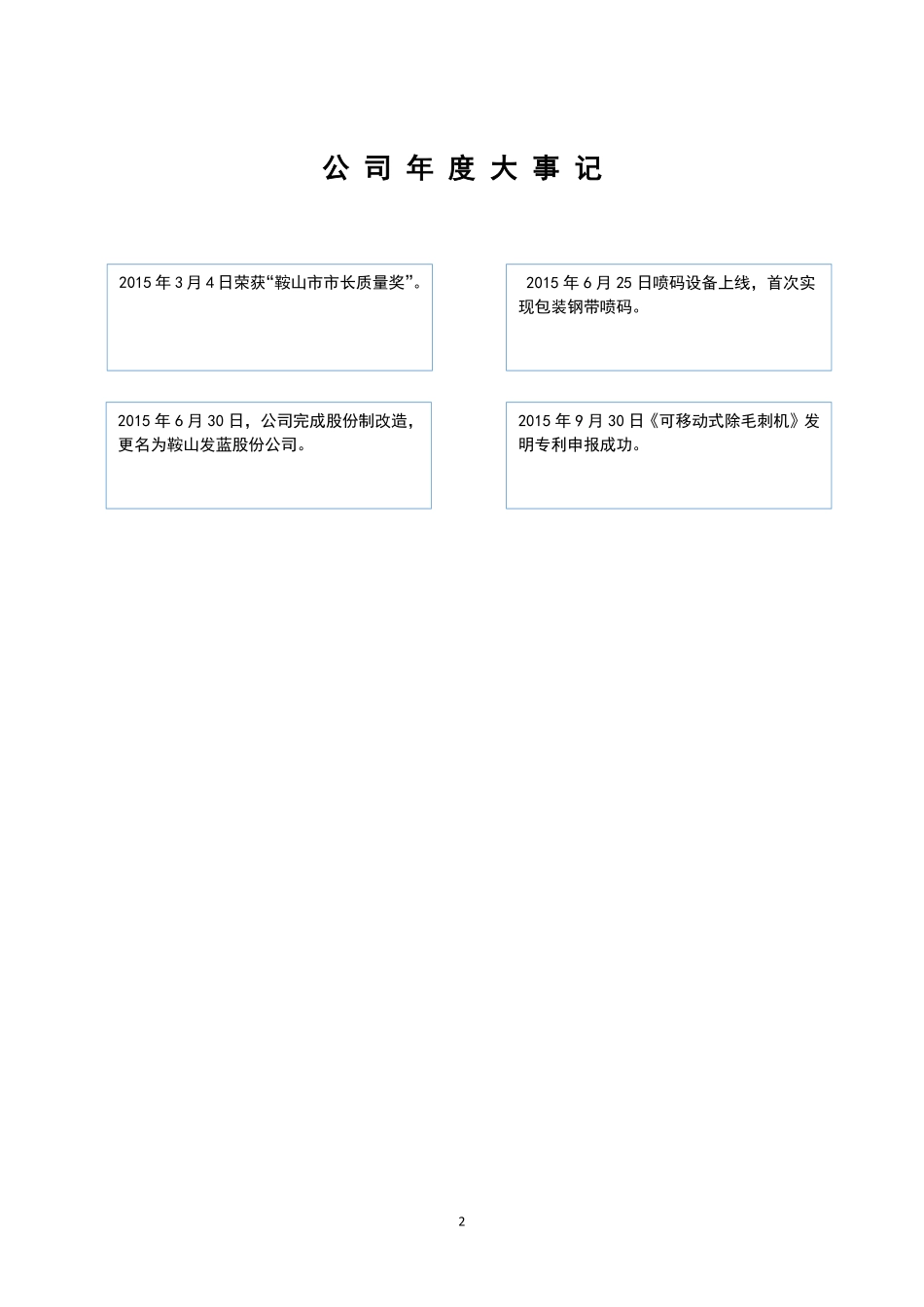 836861_2015_鞍山发蓝_2015年年度报告_2016-04-28.pdf_第2页