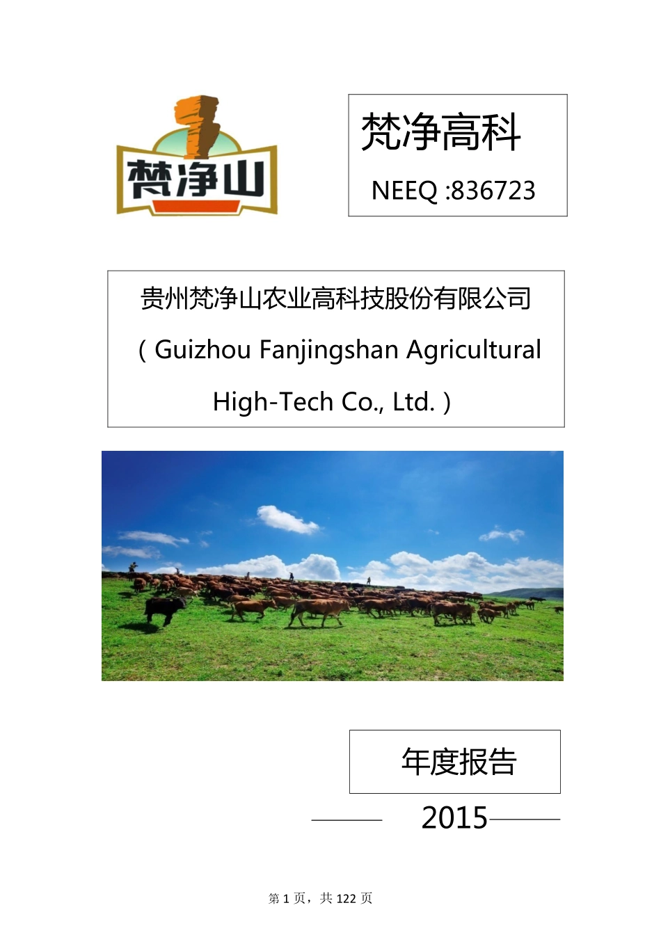 836723_2015_梵净高科_2015年年度报告_2016-04-26.pdf_第1页