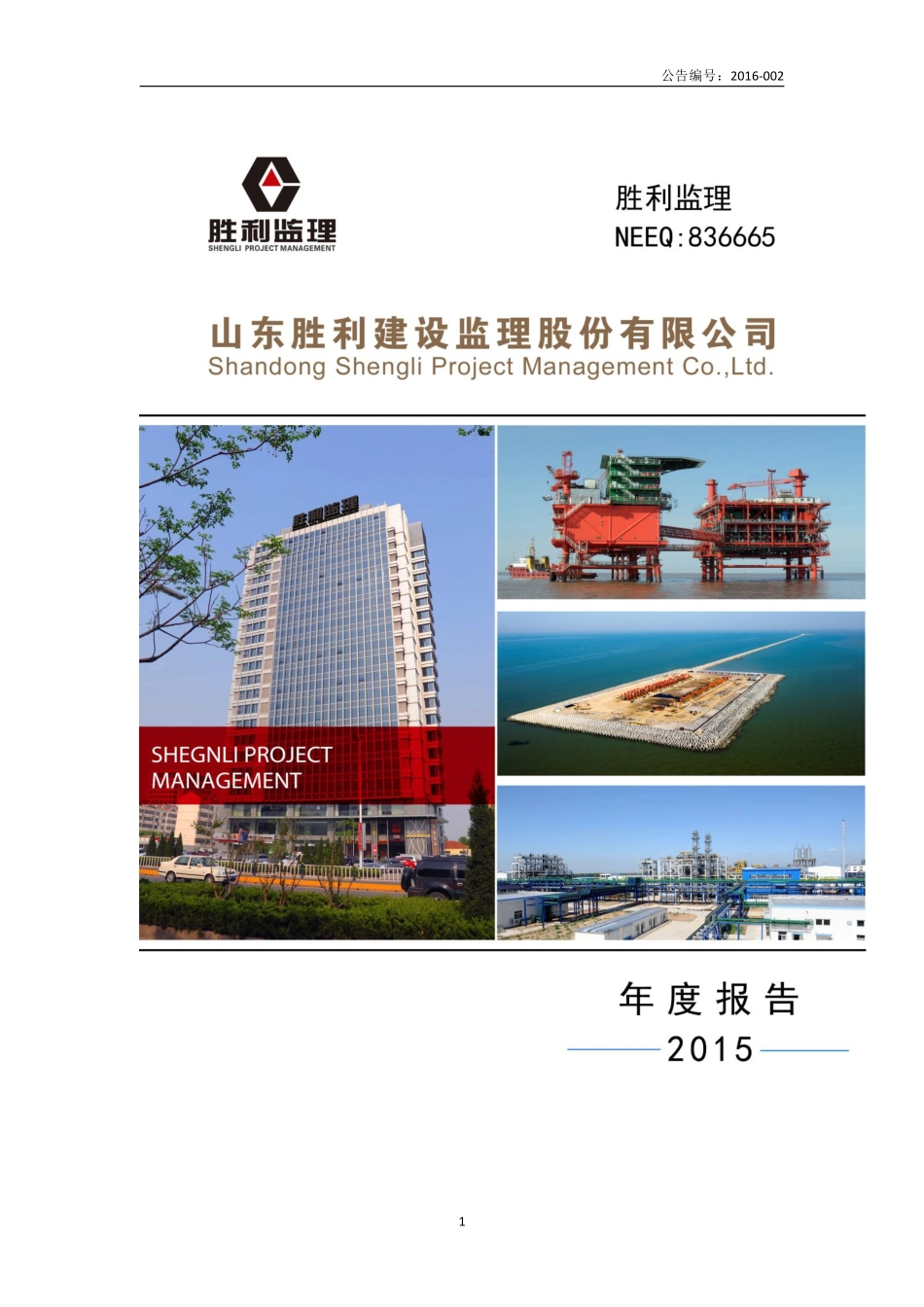 836665_2015_胜利监理_2015年年度报告_2016-04-24.pdf_第1页