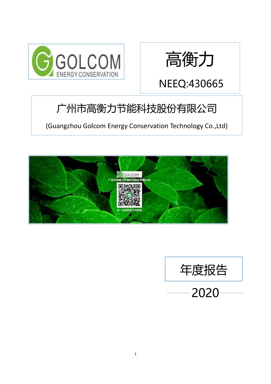 430665_2020_高衡力_2020年年度报告_2021-06-29.pdf_第1页