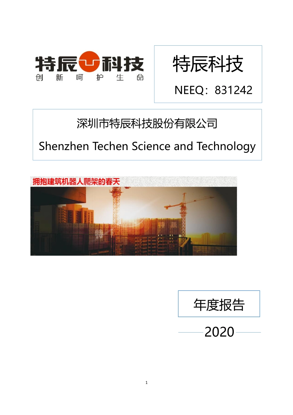 831242_2020_特辰科技_2020年年度报告_2021-07-29.pdf_第1页