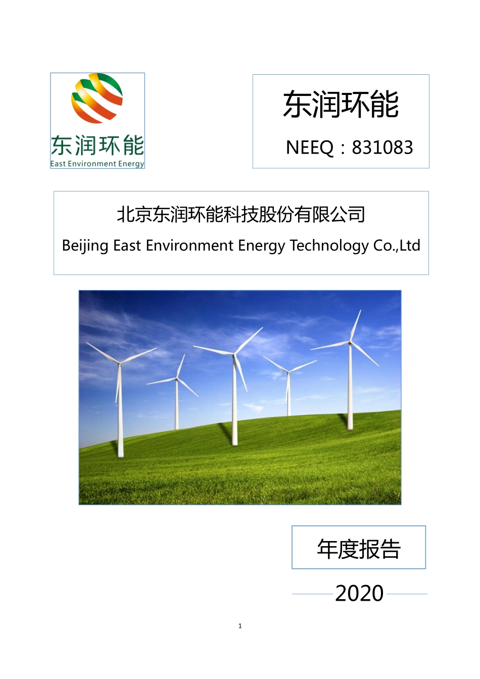 831083_2020_东润环能_2020年年度报告_2021-04-19.pdf_第1页