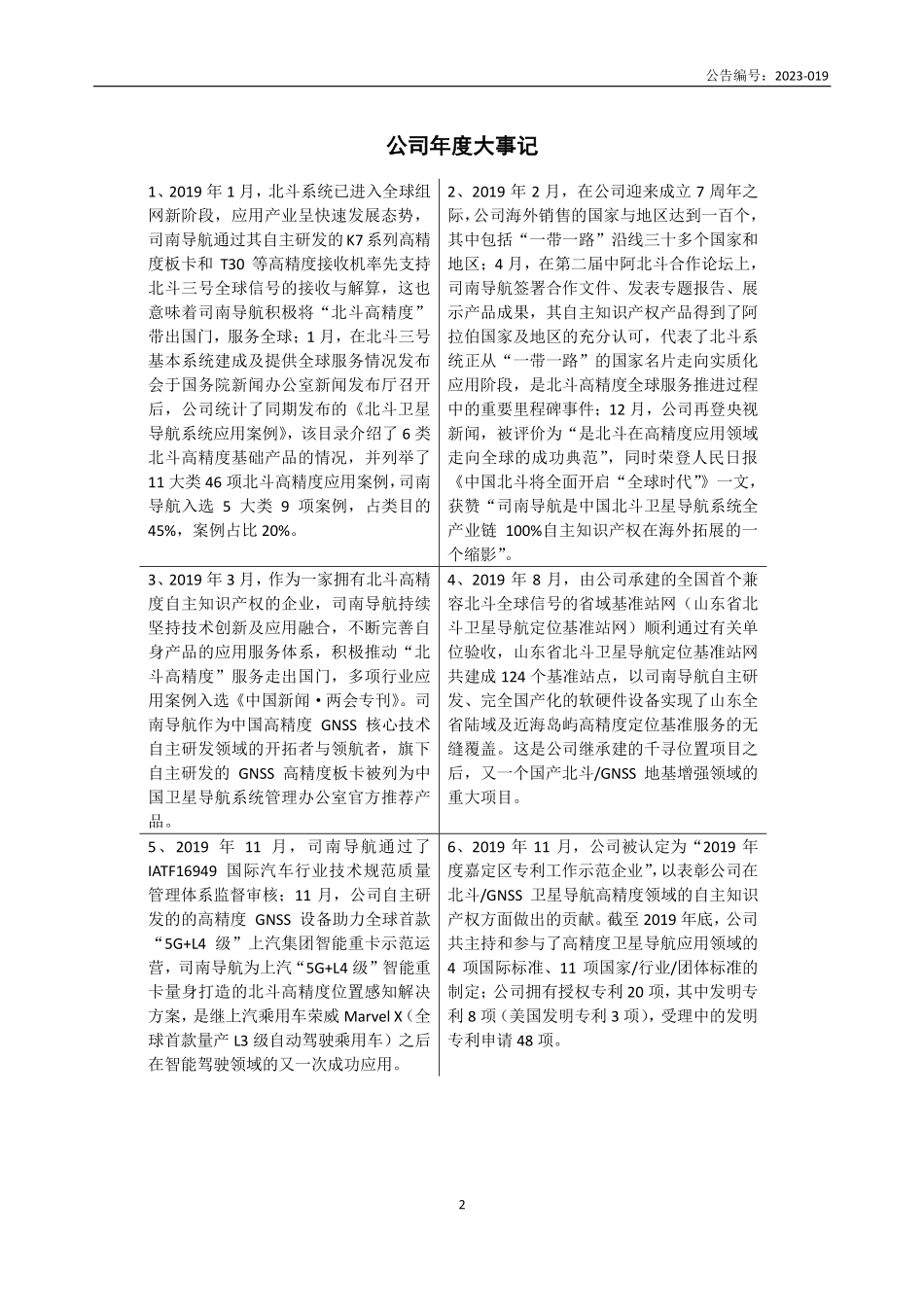 833972_2019_司南导航_2019年年度报告_2023-04-17.pdf_第2页