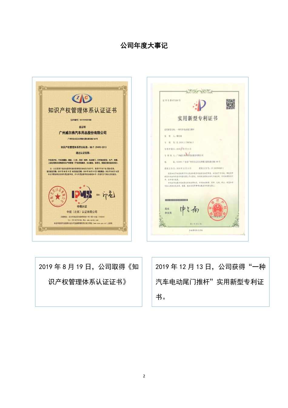 833724_2019_威尔弗_2019年年度报告_2020-04-27.pdf_第2页