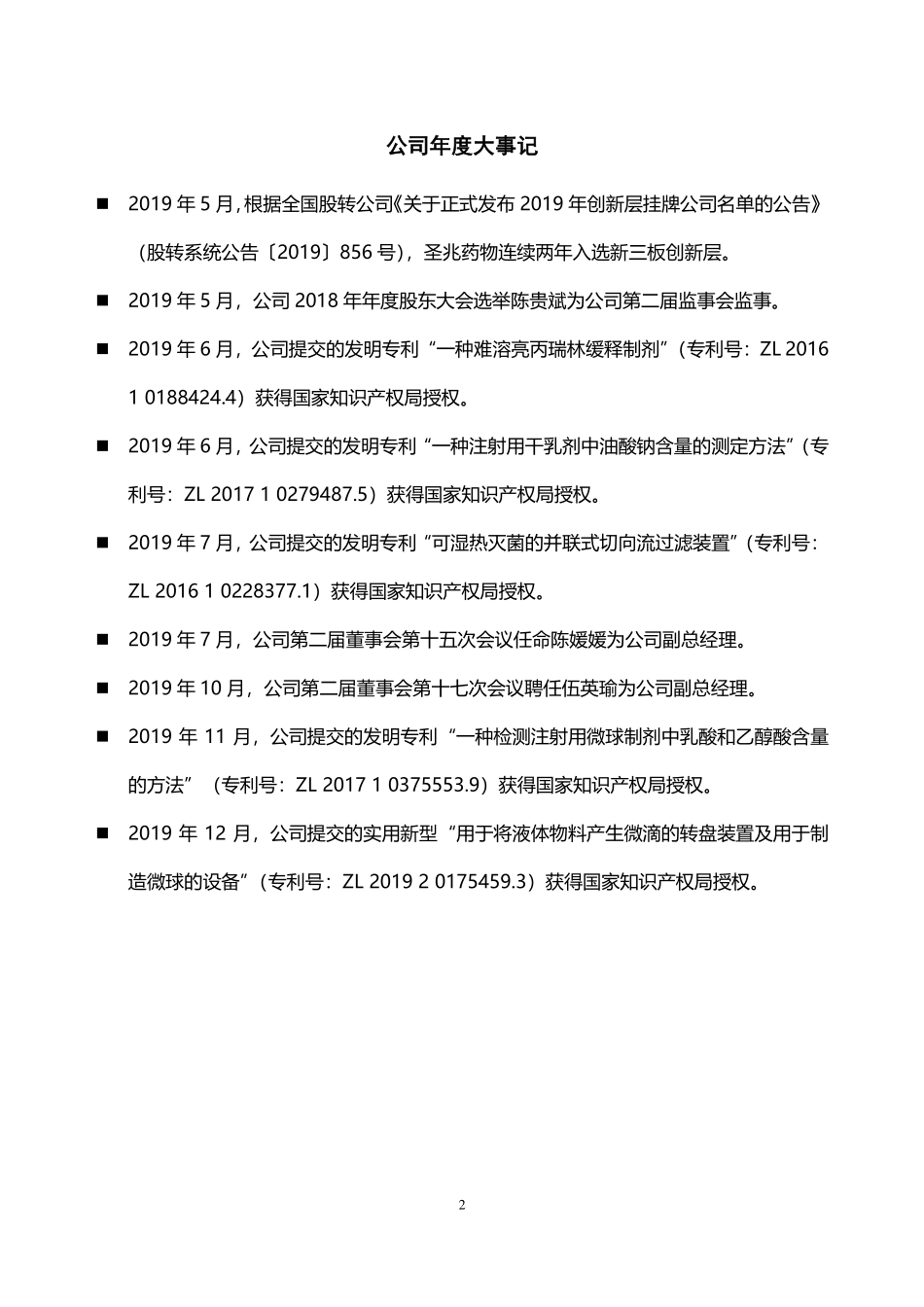 832586_2019_圣兆药物_2019年年度报告_2022-12-05.pdf_第2页