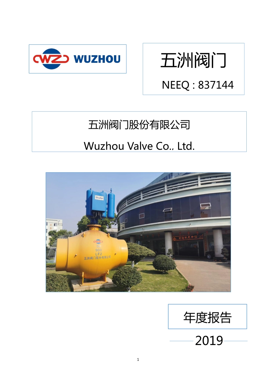 837144_2019_五洲阀门_2019年年度报告_2020-06-28.pdf_第1页