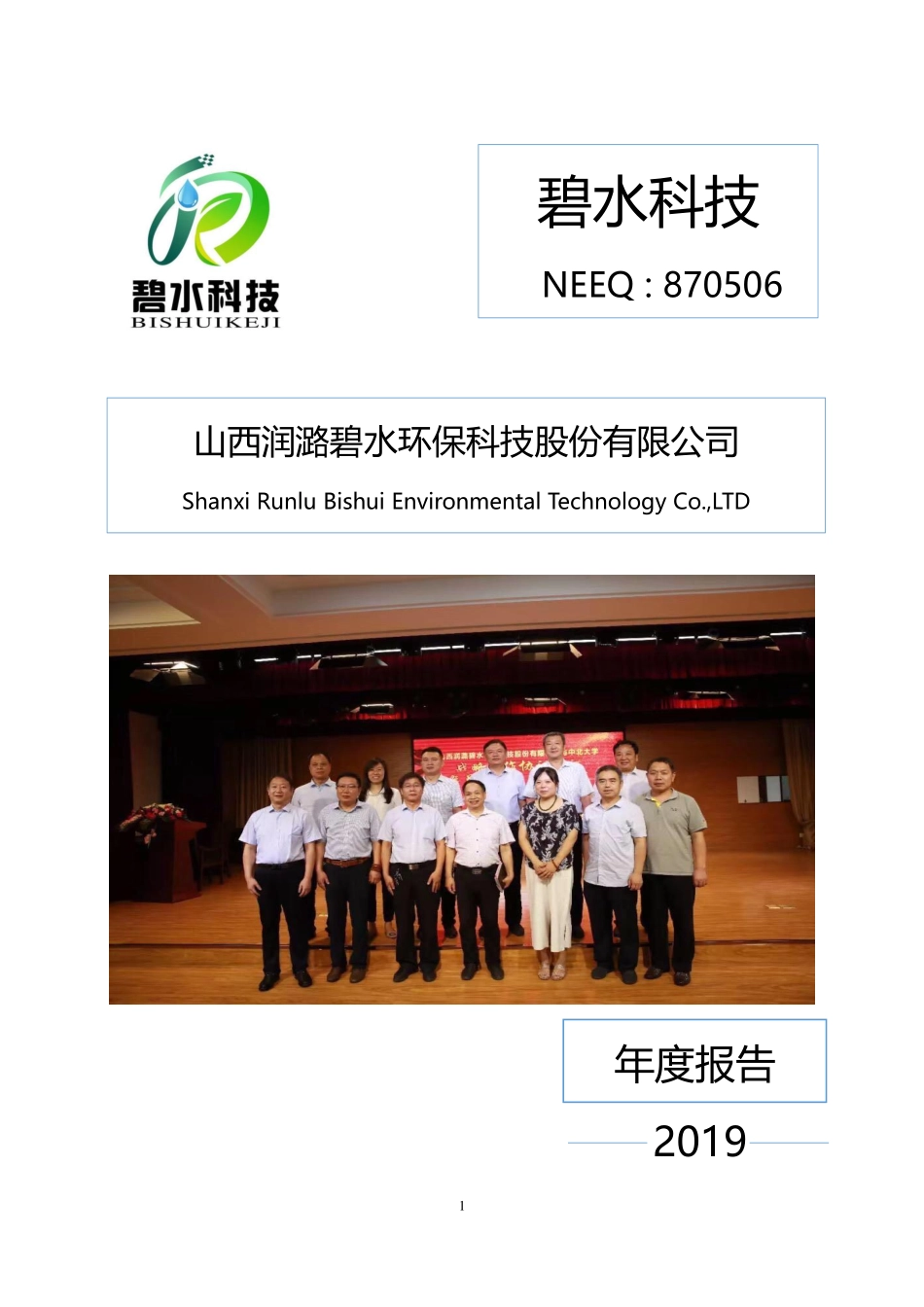 870506_2019_碧水科技_2019年年度报告_2020-04-27.pdf_第1页