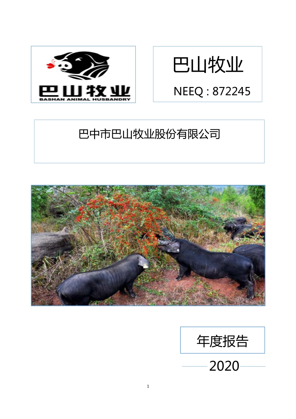872245_2020_巴山牧业_2020年年度报告_2021-04-28.pdf_第1页
