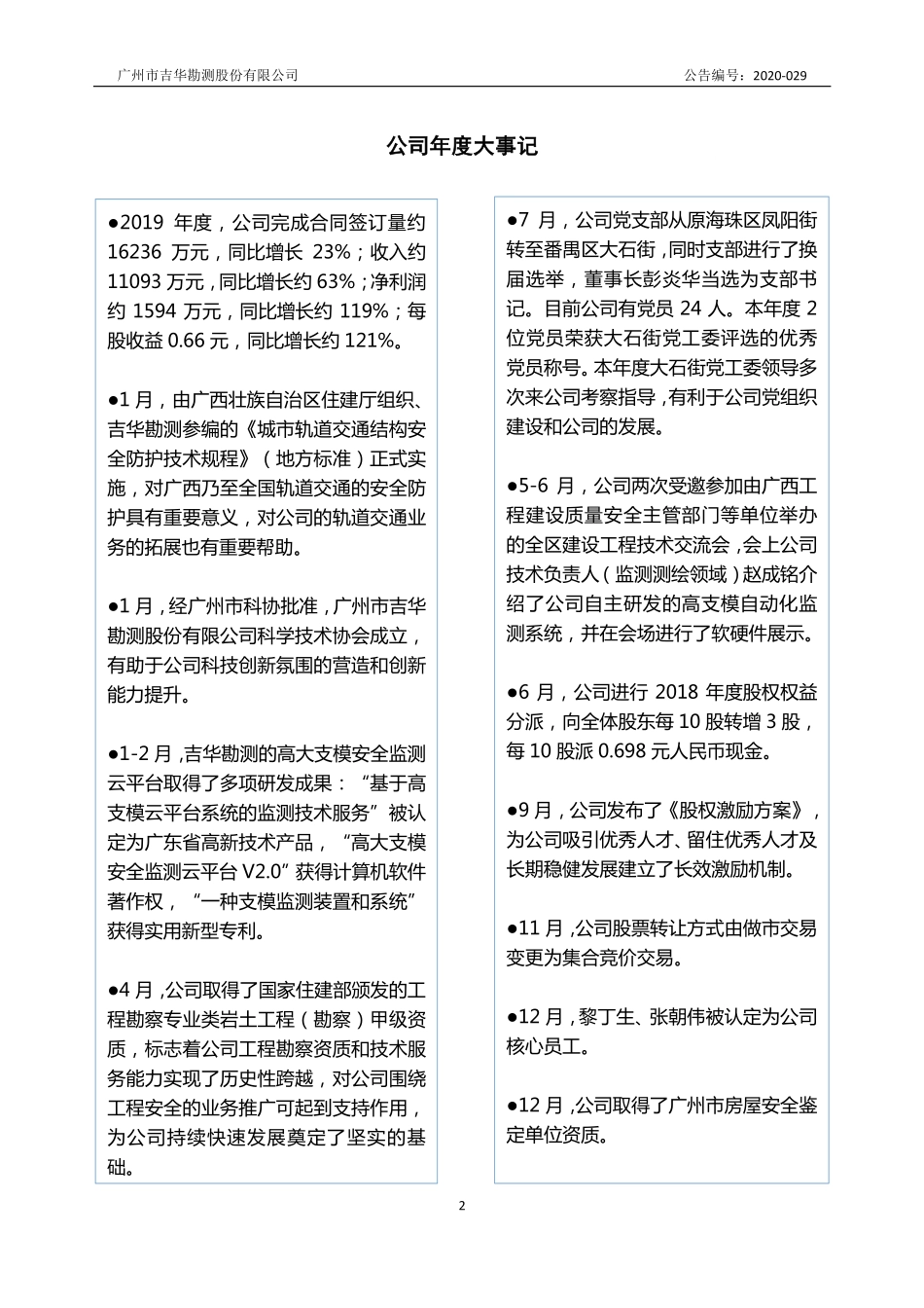 831708_2019_吉华勘测_2019年年度报告_2020-04-26.pdf_第2页