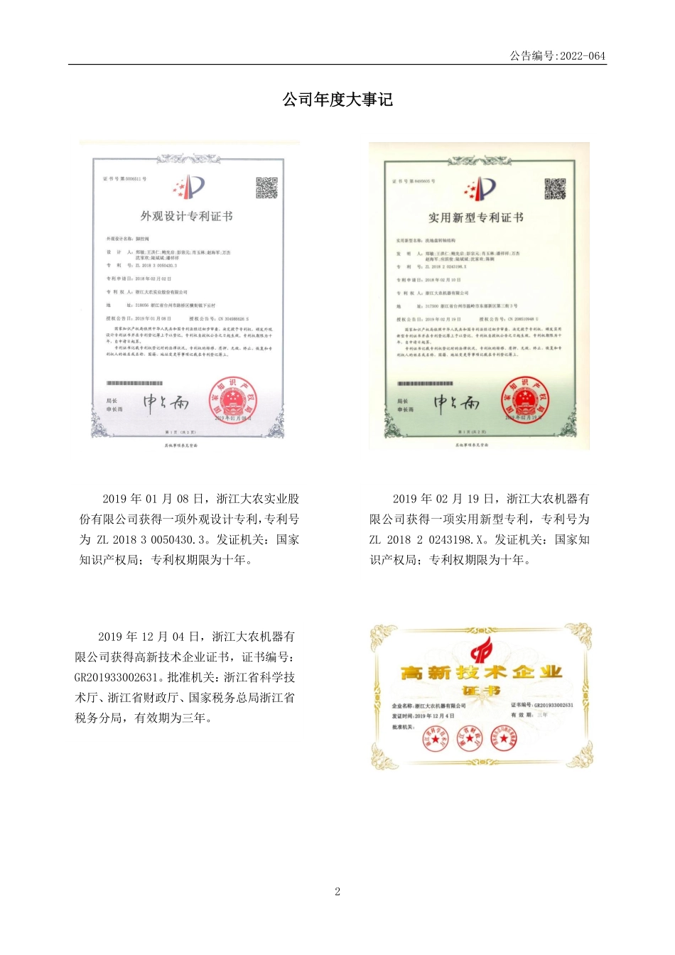 831855_2019_浙江大农_2019年年度报告_2022-03-21.pdf_第2页