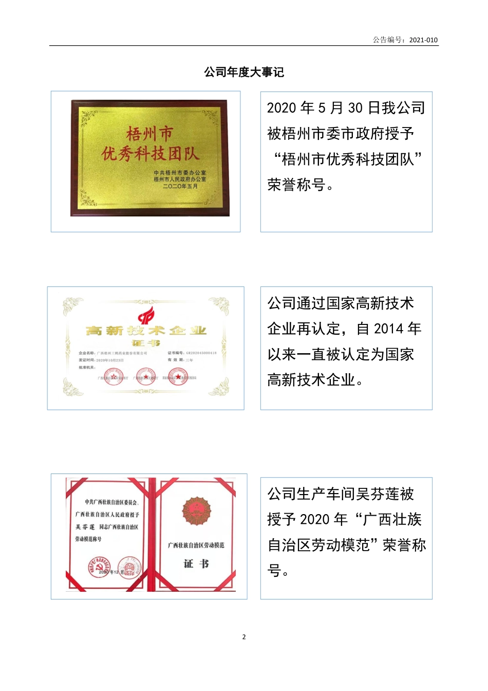 837106_2020_三鹤药业_2020年年度报告_2021-04-27.pdf_第2页