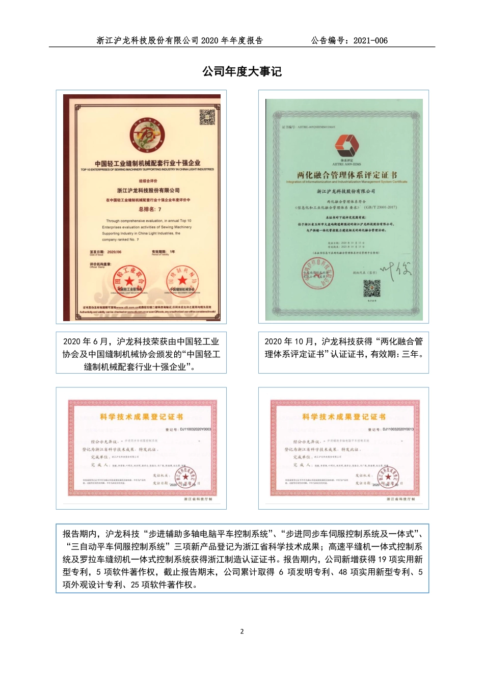 837210_2020_沪龙科技_2020年年度报告_2021-04-27.pdf_第2页