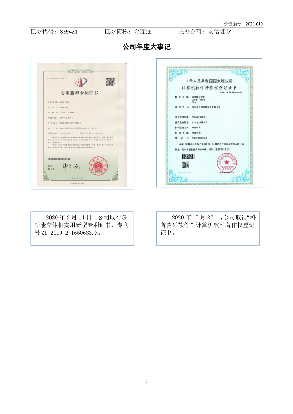 839421_2020_金互通_2020年年度报告_2021-04-22.pdf_第2页