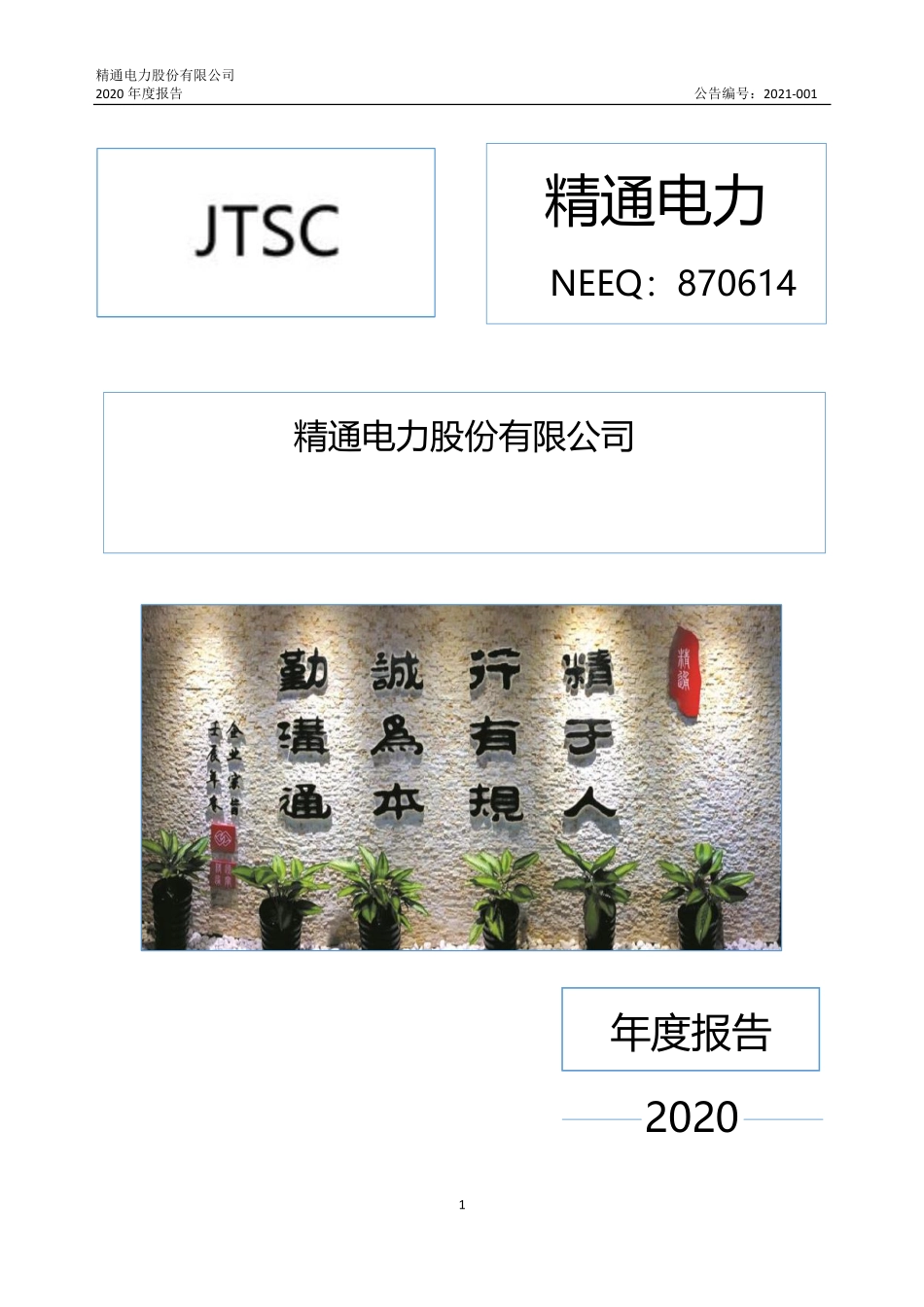 870614_2020_精通电力_2020年年度报告_2021-04-21.pdf_第1页