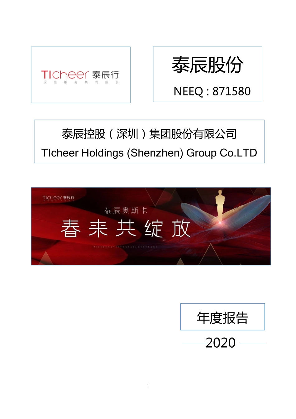 871580_2020_泰辰股份_2020年年度报告_2021-04-20.pdf_第1页