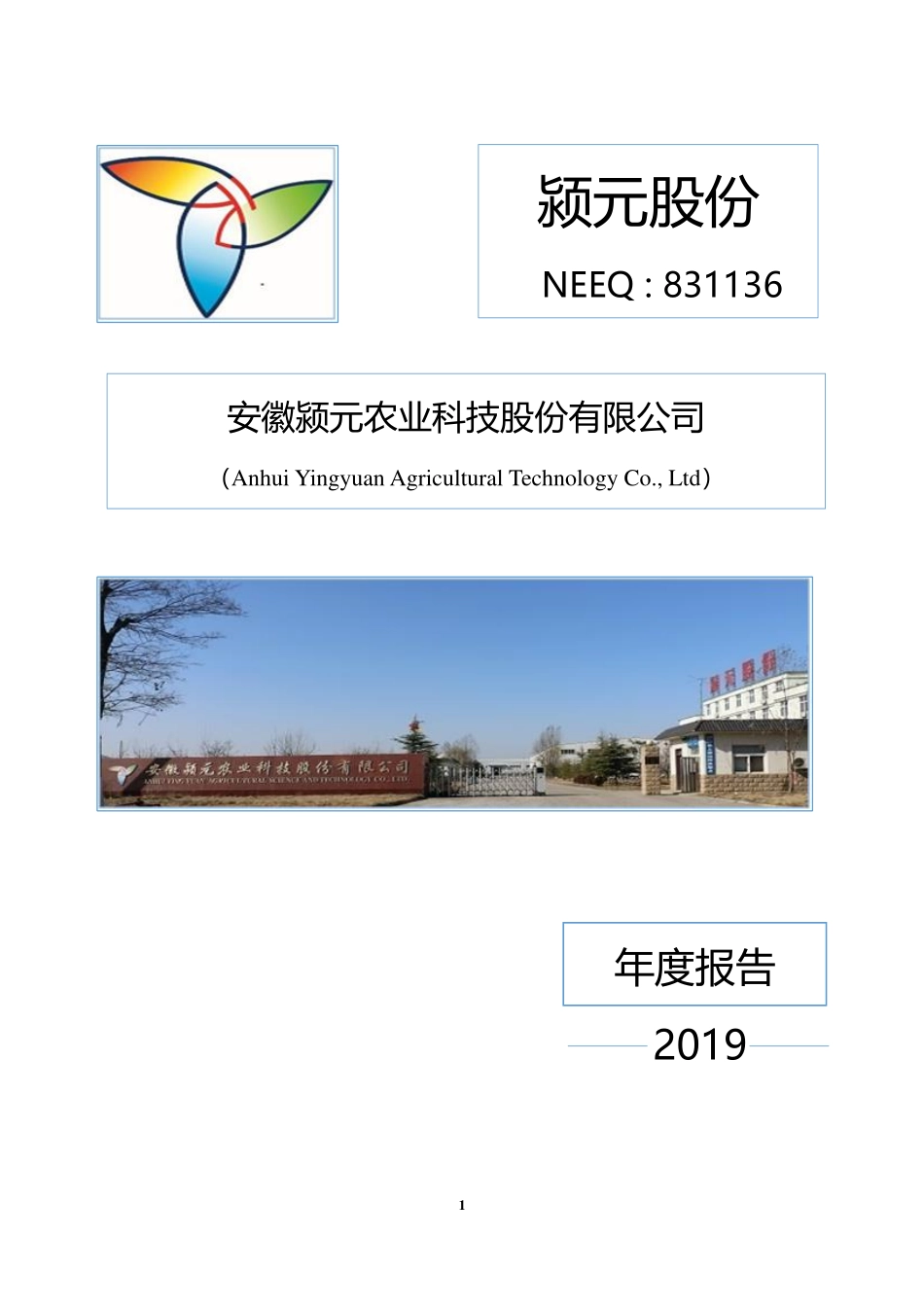 831136_2019_颍元股份_2019年年度报告_2020-06-29.pdf_第1页