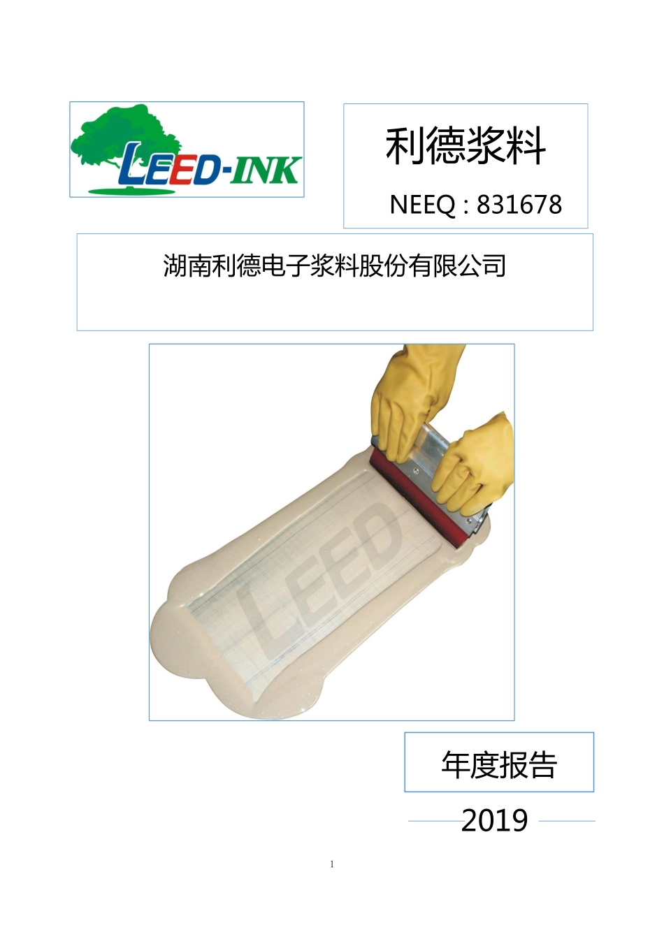 831678_2019_利德浆料_2019年年度报告_2020-04-28.pdf_第1页