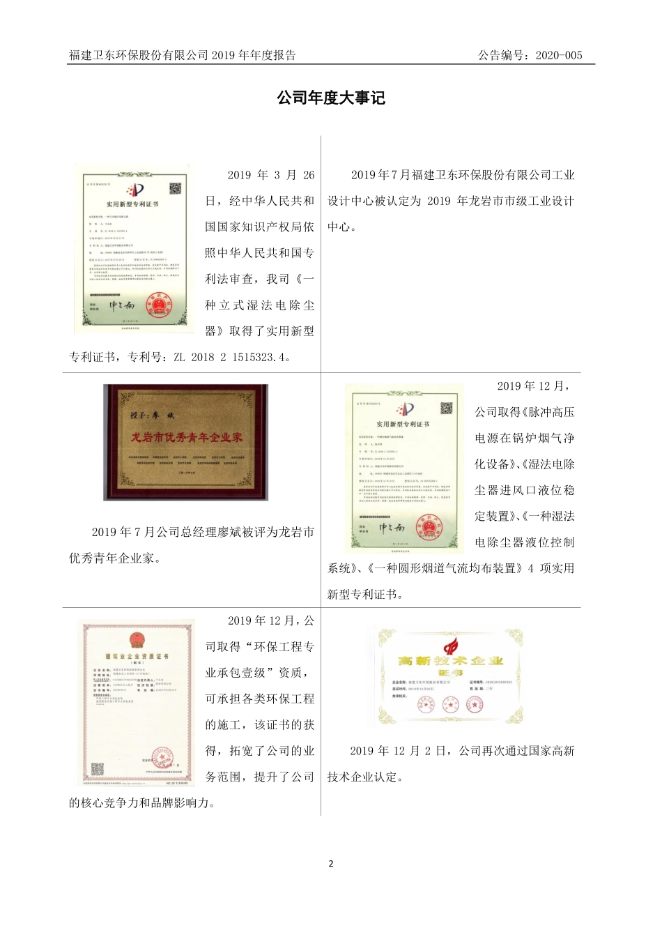 832043_2019_卫东环保_2019年年度报告_2020-04-22.pdf_第2页