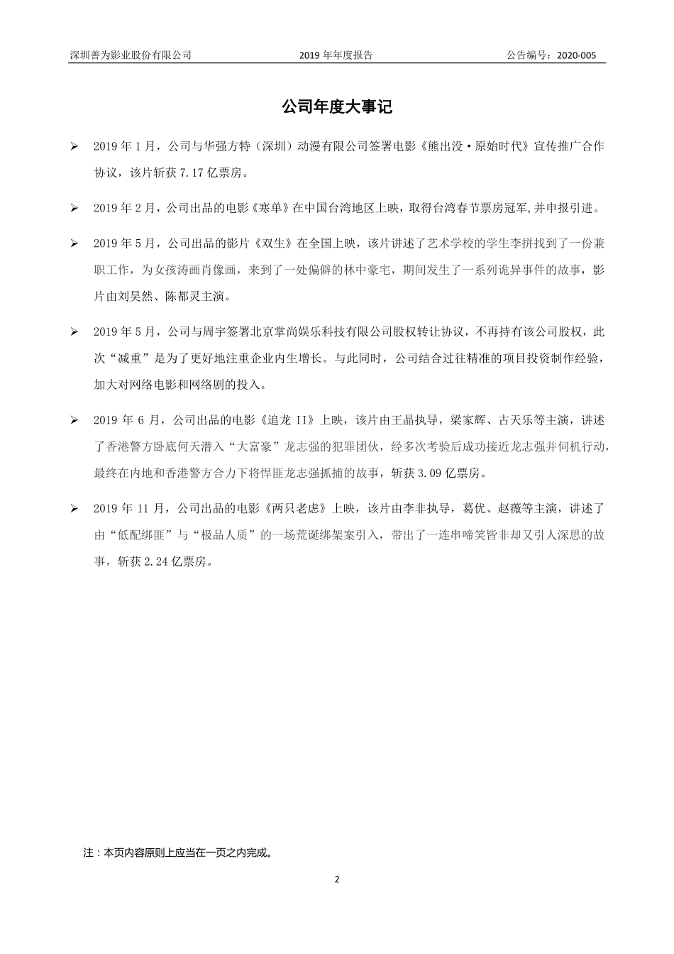 831973_2019_善为影业_2019年年度报告_2020-04-26.pdf_第2页