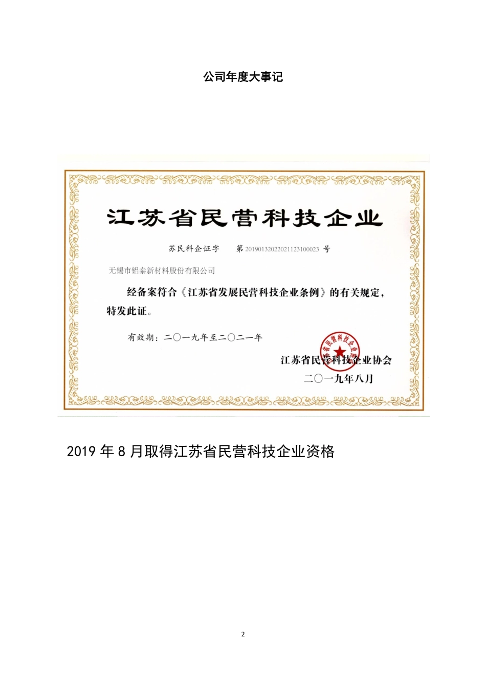 872285_2019_铝泰股份_2019年年度报告_2020-05-19.pdf_第2页