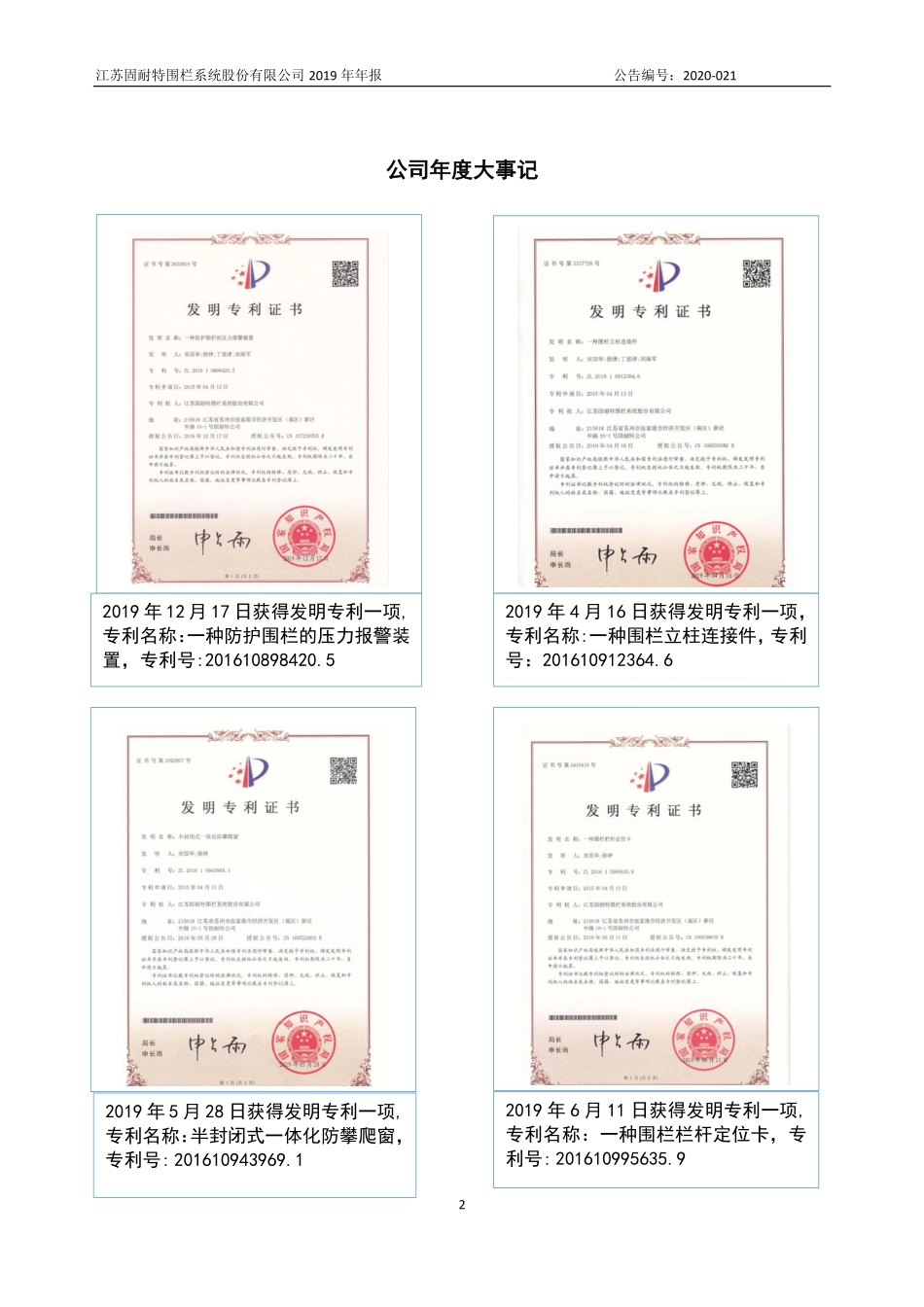 872291_2019_固耐特_2019年年度报告_2022-04-07.pdf_第2页