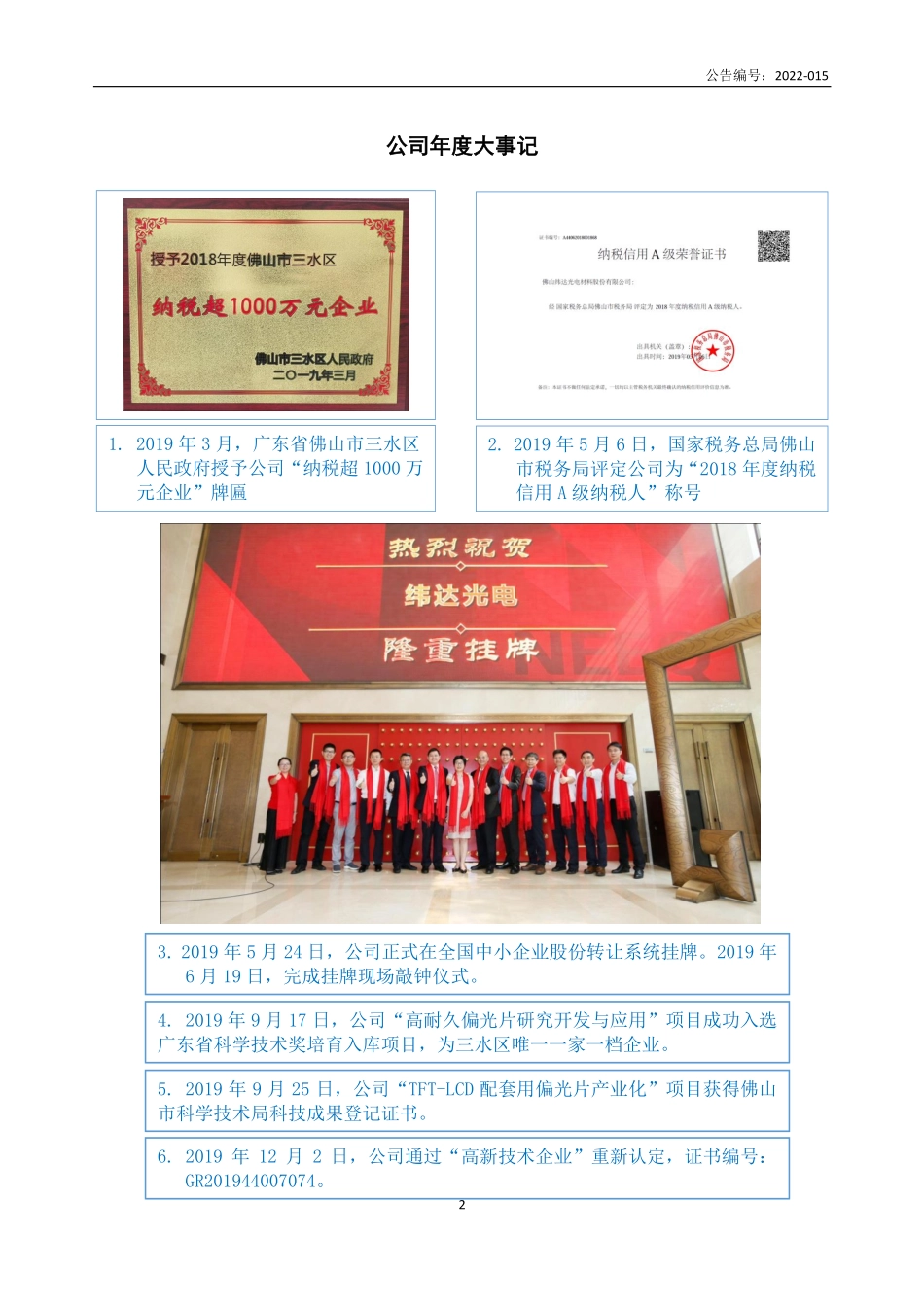 873001_2019_纬达光电_2019年年度报告_2022-03-24.pdf_第2页