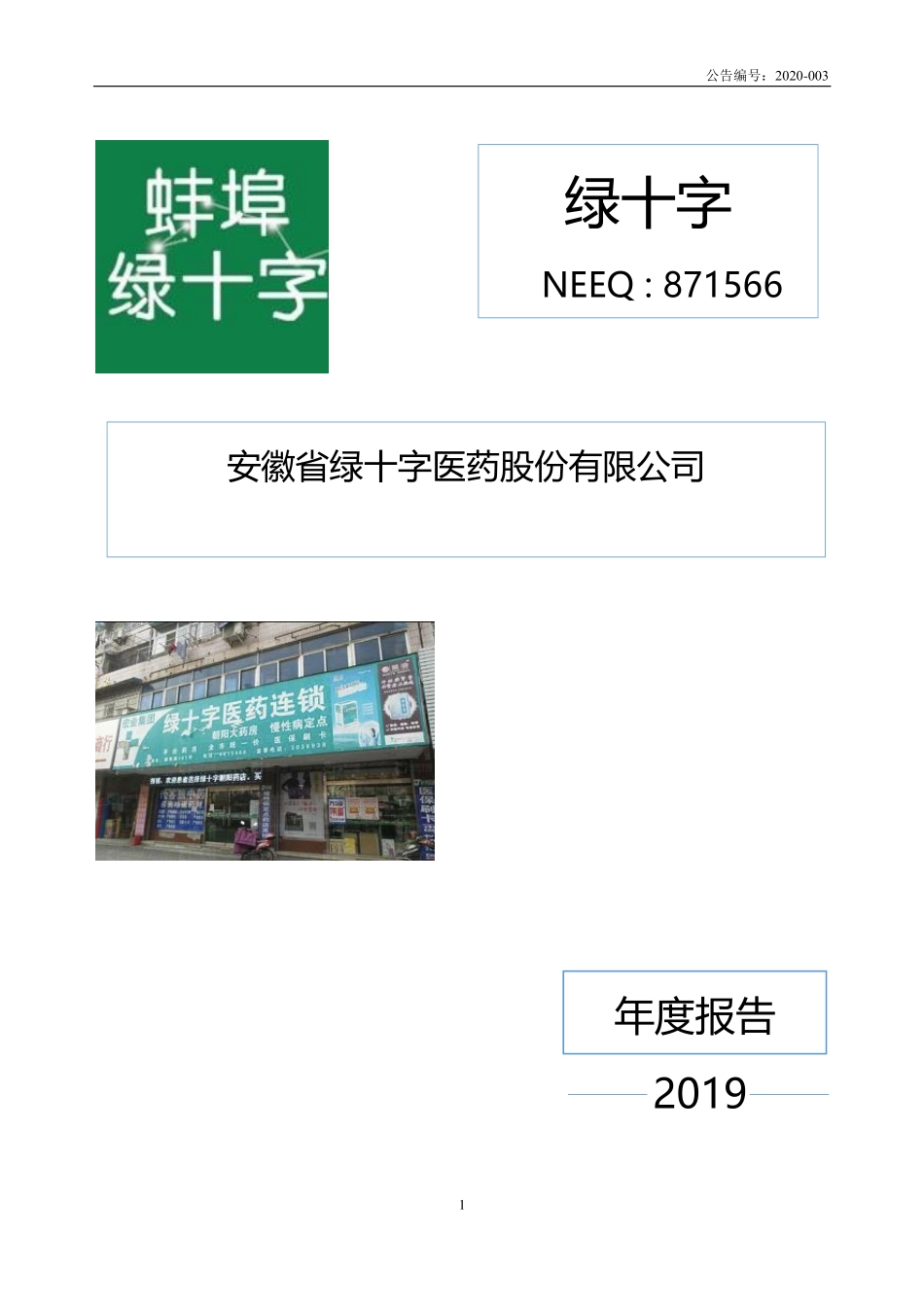 871566_2019_绿十字_2019年年度报告_2020-04-21.pdf_第1页