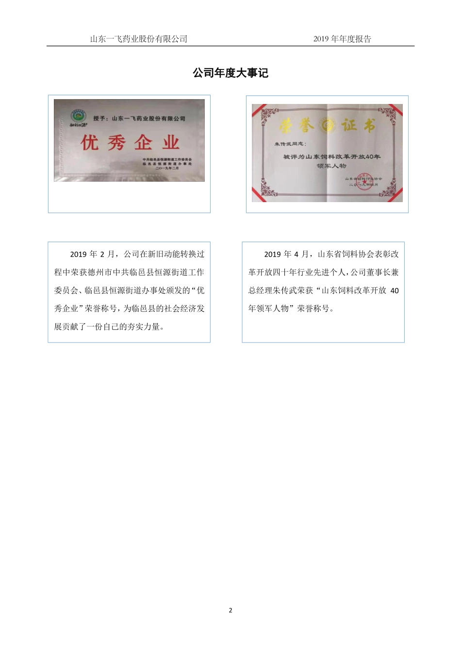872460_2019_一飞药业_2019年年度报告_2020-04-20.pdf_第2页