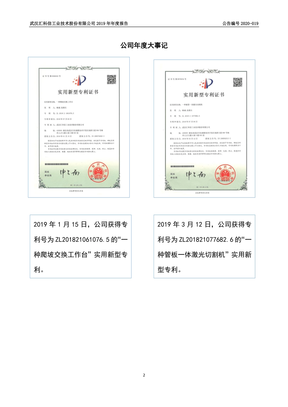 872922_2019_汇科信_2019年年度报告_2020-05-24.pdf_第2页