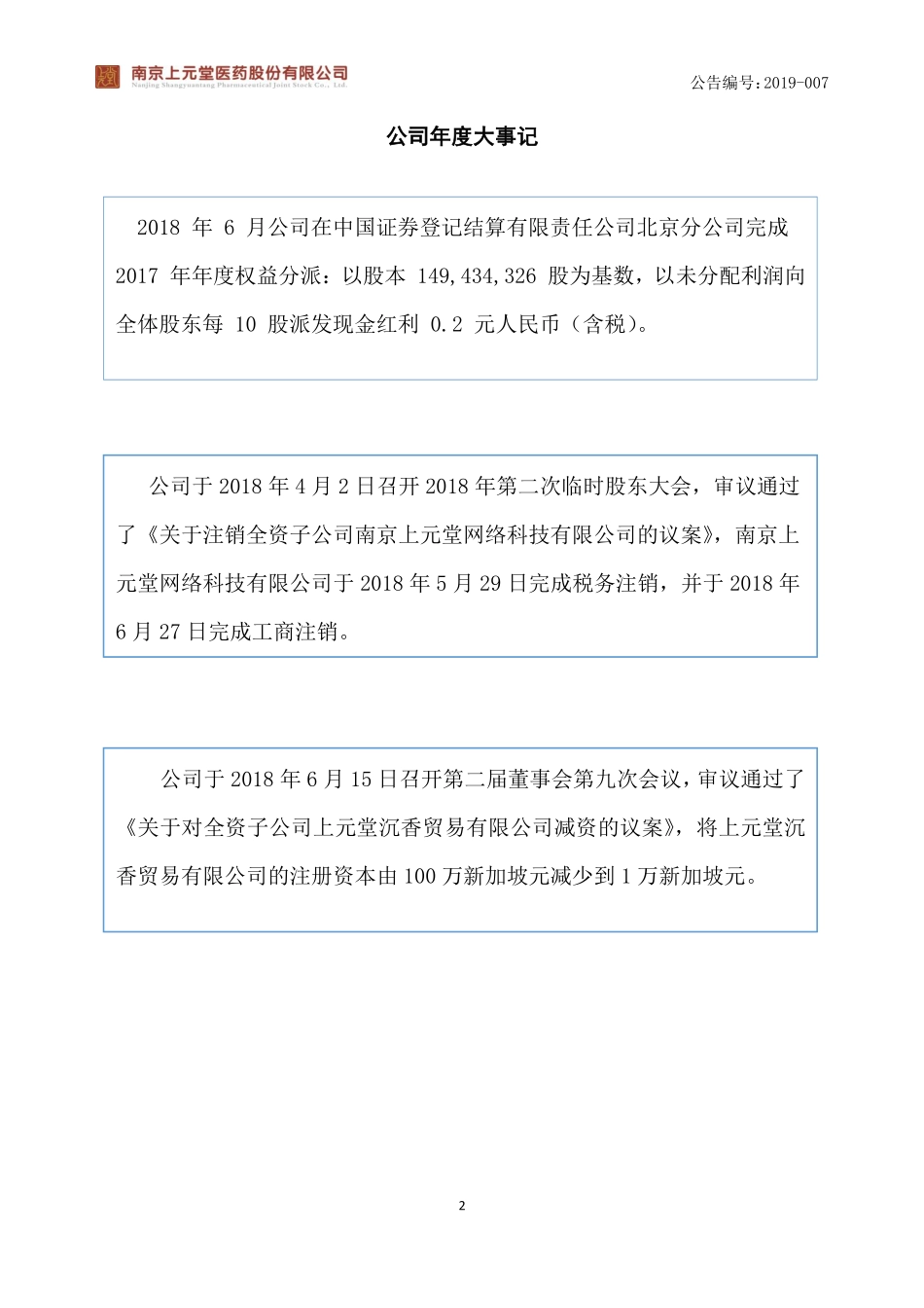 830923_2018_上元堂_2018年年度报告_2019-04-15.pdf_第2页