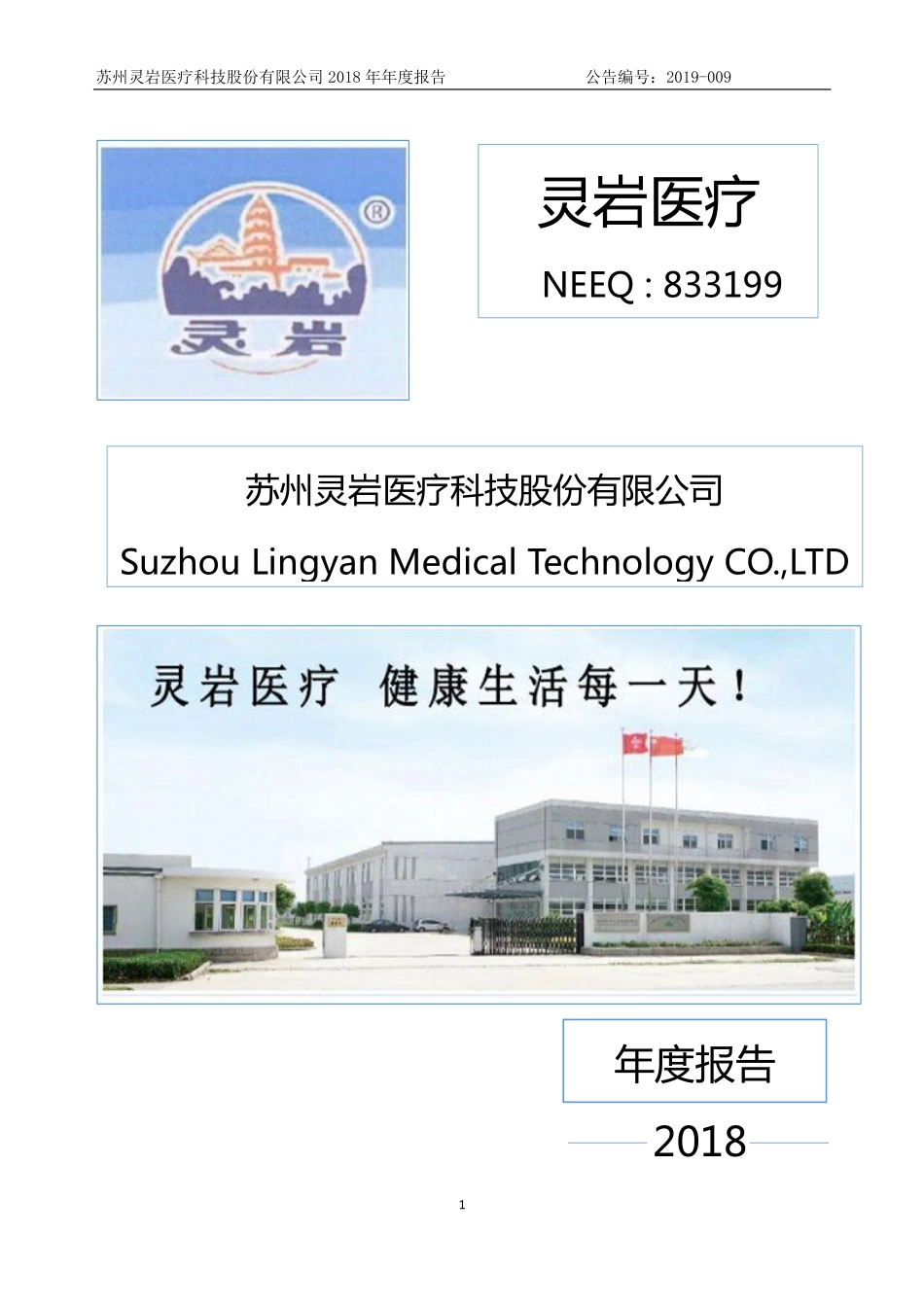 833199_2018_灵岩医疗_2018年年度报告_2019-04-22.pdf_第1页