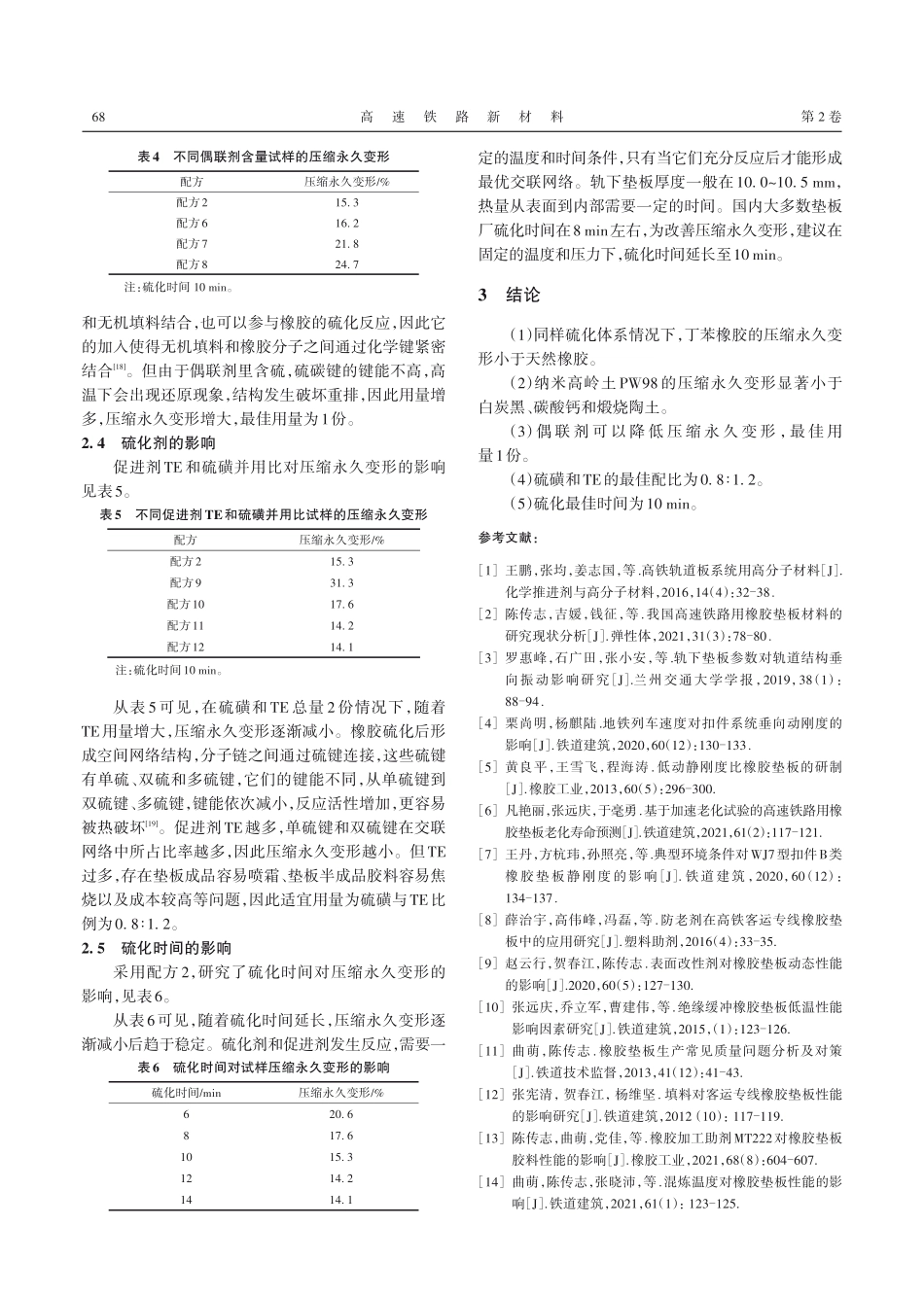 弹条Ⅰ型扣件轨下垫板压缩永久变形的影响因素研究.pdf_第3页