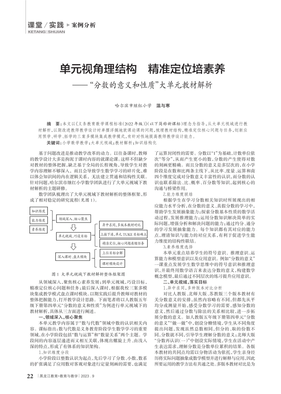 单元视角理结构 精准定位培素养--“分数的意义和性质”大单元教材解析.pdf_第1页