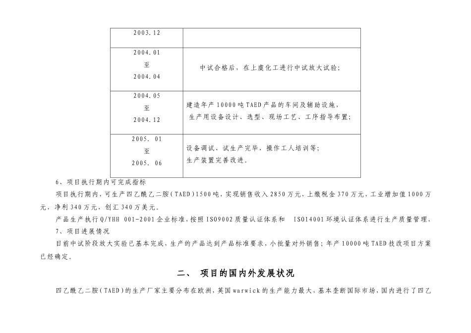 年产10000吨TAED技改项目可行性报告.doc_第3页