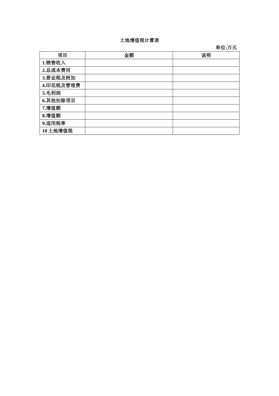 土地增值税计算表.doc_第1页