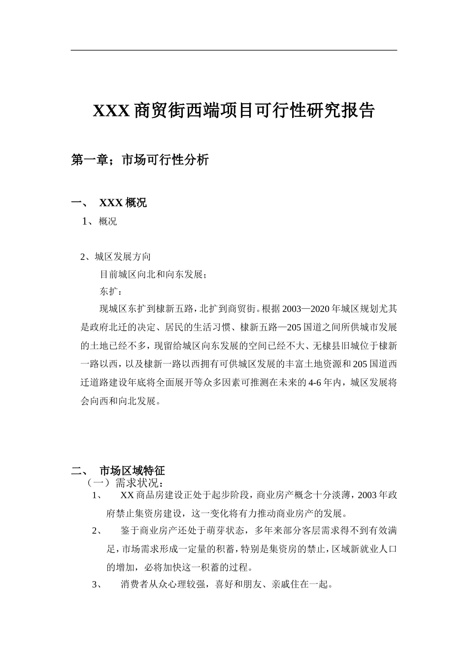 XXX商贸街西端项目可行性研究报告.doc_第2页