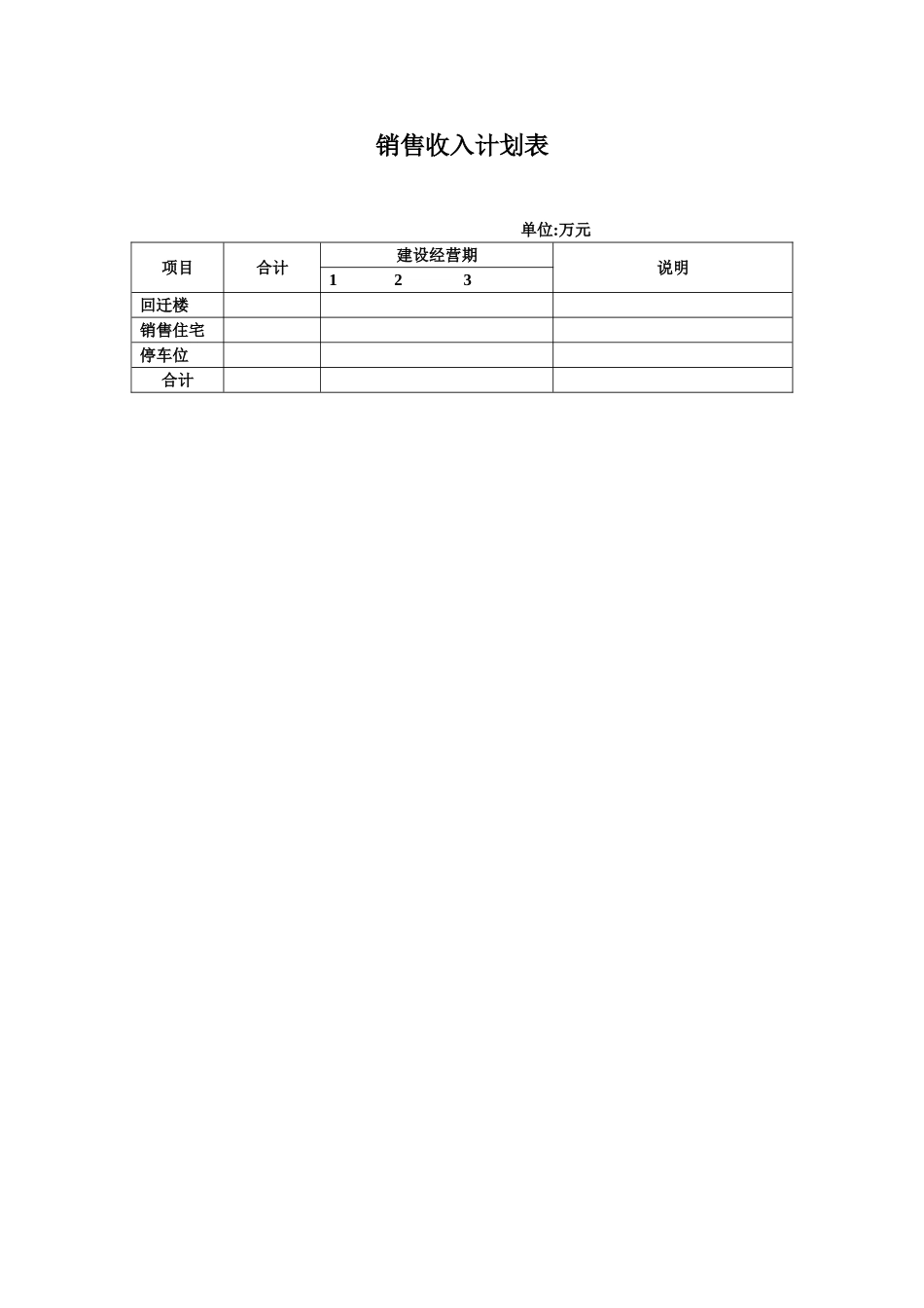 销售收入计划表.doc_第1页