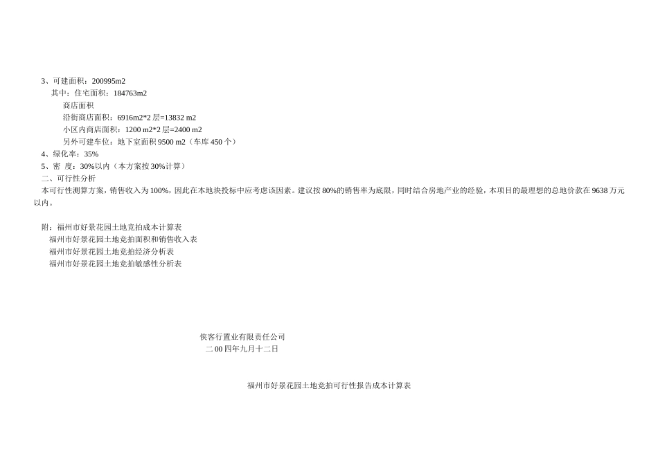 福州市好景花园土地竞拍可行性分析报告.doc_第3页