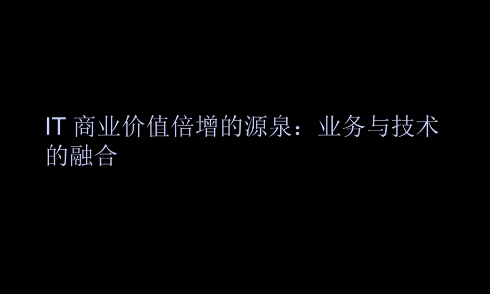 IT商业价值倍增的源泉：业务与技术的融合.ppt