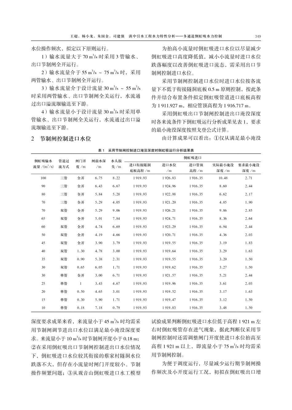 滇中引水工程水力特性分析——多通道倒虹吸水力控制.pdf_第2页