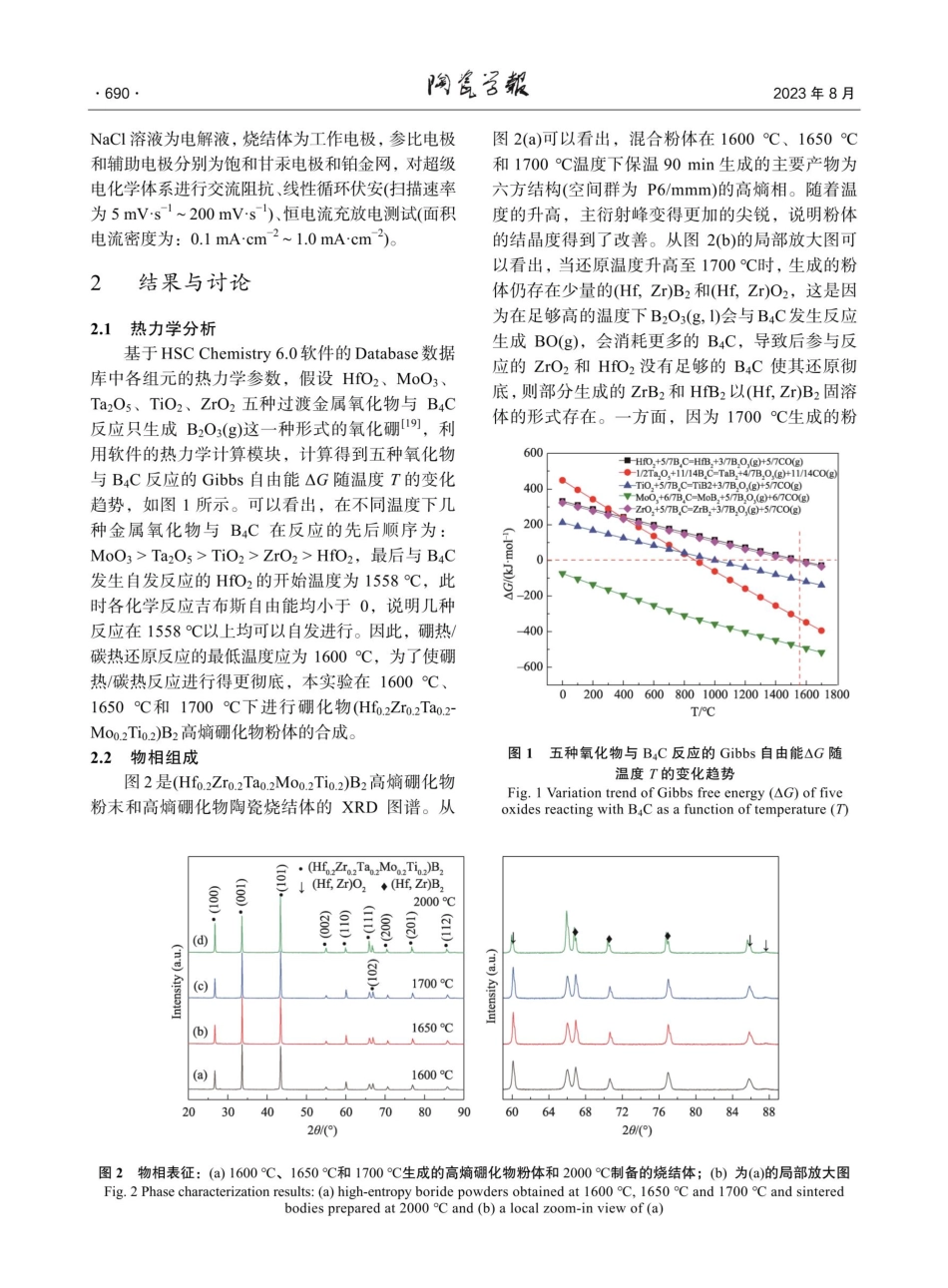 %28Hf_%280.2%29Zr_%280.2%29Ta_%280.2%29Mo_%280.2%29Ti_%280.2%29%29B_%282%29高熵陶瓷的相结构及电化学性能.pdf_第3页