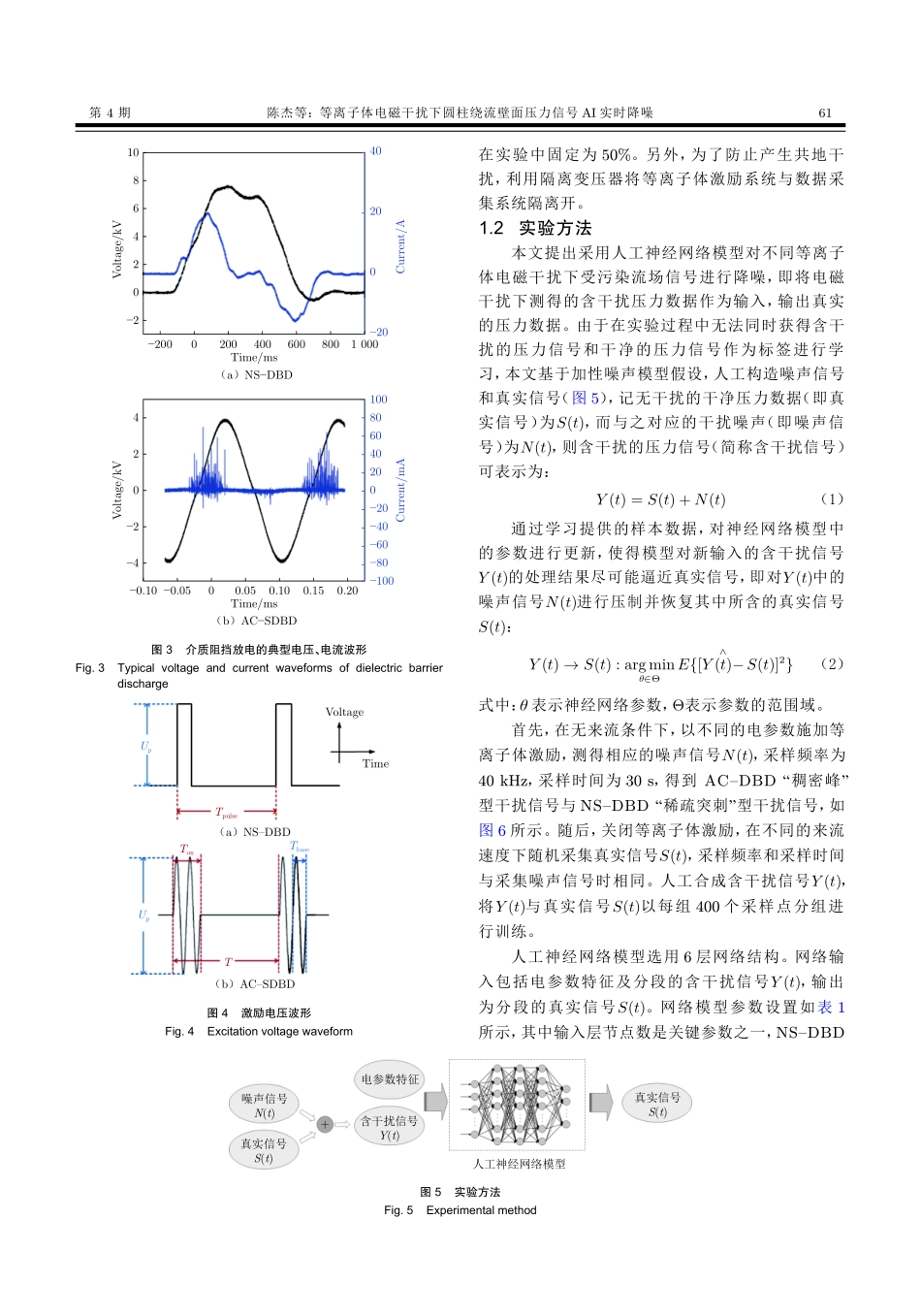 等离子体电磁干扰下圆柱绕流壁面压力信号AI实时降噪.pdf_第3页