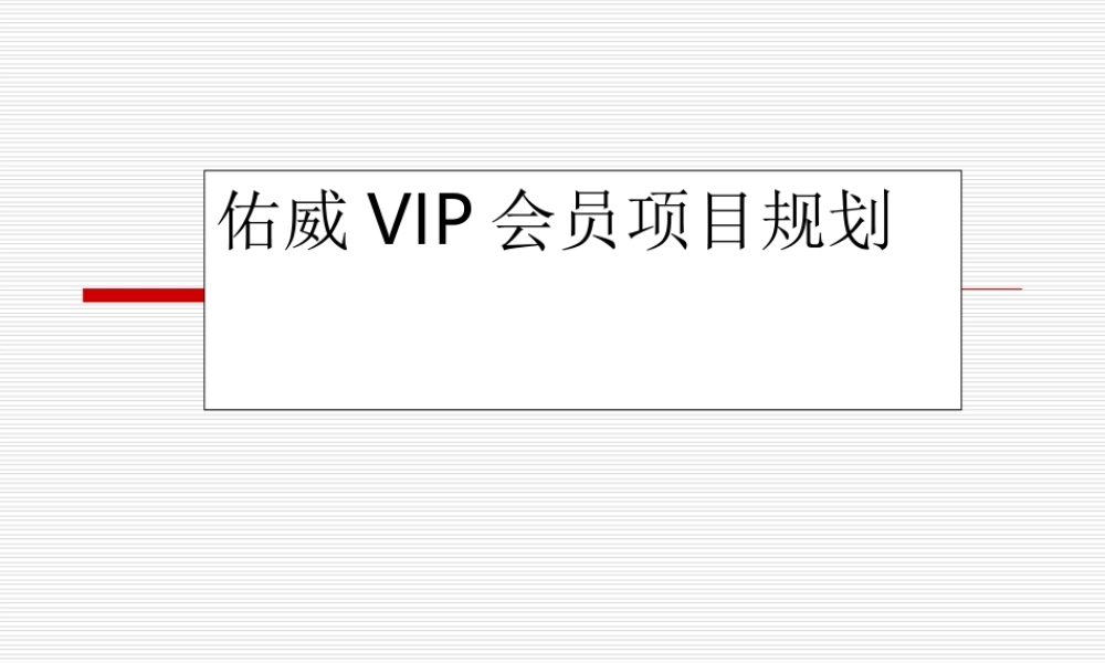 某VIP会员项目规划.ppt
