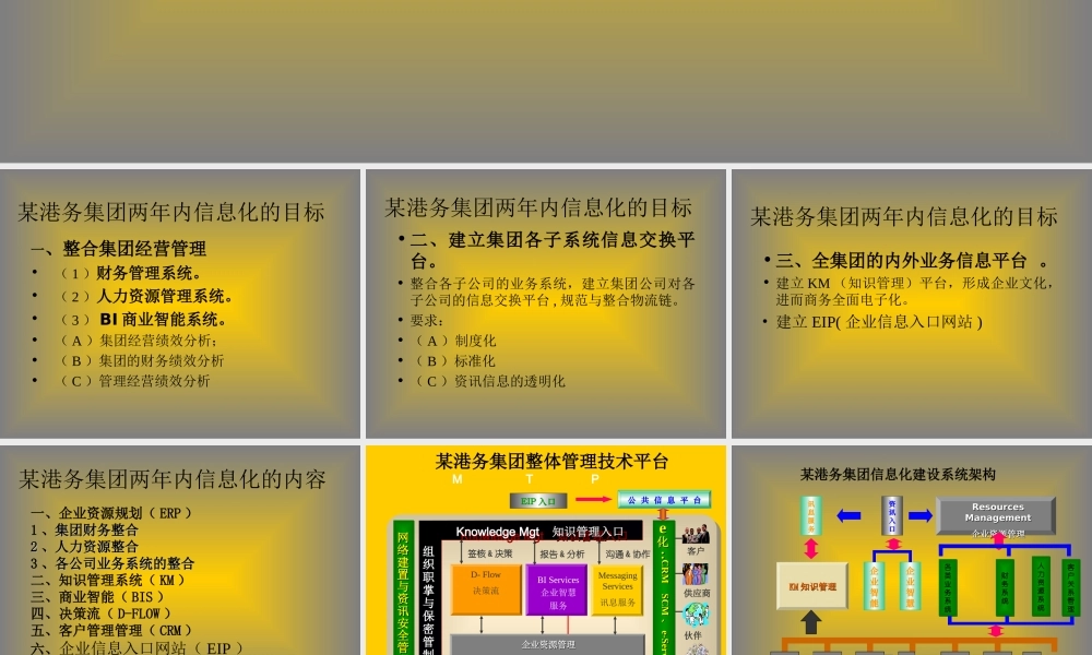 某港务集团信息化平台规划书粗稿.ppt