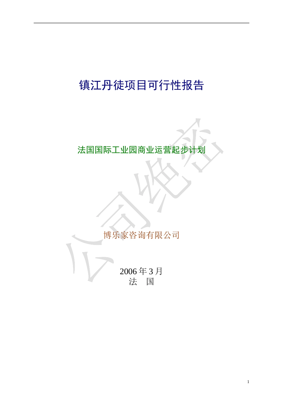 镇江丹徒项目可行性报告.doc_第1页